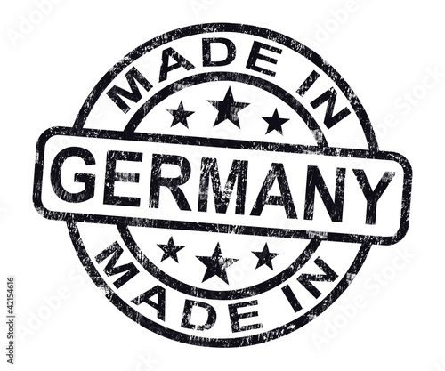 Illustration: Made In Germany Stamp Shows German Product Or Produce Made In Germany Stamp Shows German Product Or Produce