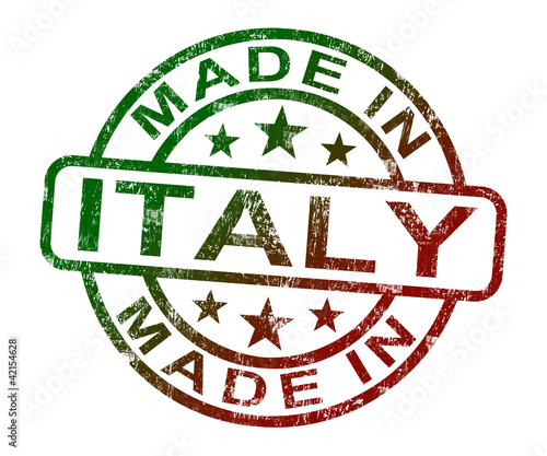 Illustration: Made In Italy Stamp Shows Italian Product Or Produce Made In Italy Stamp Shows Italian Product Or Produce