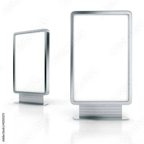 Illustration: 3d blank billboard, on white 3d blank billboard, on white