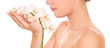 woman with white orchid