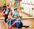 Women in aerobics class.
