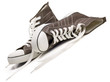 Photo: Two brown sneakers isolated on a white background. Two brown sneakers isolated on a white background.