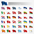 Moving flags set  Europe flags on white background