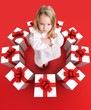 Illustration: Angry little girl with presents Angry little girl with presents