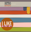 Set of colorful retro banners
