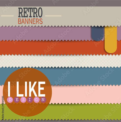 Vector: Set of colorful retro banners Set of colorful retro banners