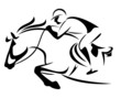 show jumping emblem - outline of horse and jockey