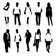 Isolated silhouettes of people walking.Vector illustration