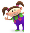 girl waving