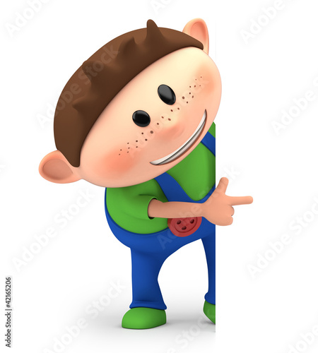 Illustration: boy pointing boy pointing
