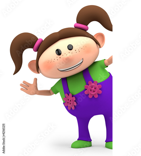 Illustration: girl waving girl waving