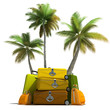 Tropical trip and elegant luggage