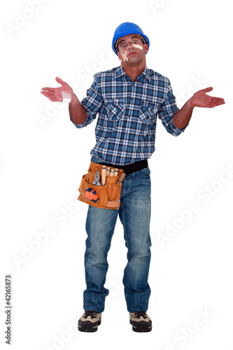 Photo: Accident prone construction worker Accident prone construction worker
