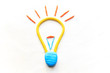 electric bulb icon on white background by colorful clay