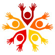 Colorful people with copy space vector.