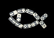 Domino isolated on a black background