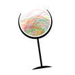 Abstract wine glass for your design