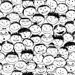Vector: Crowd of funny peoples, seamless background for your design Crowd of funny peoples, seamless background for your design