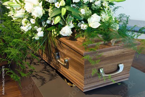 Photo: Coffin in morgue Coffin in morgue
