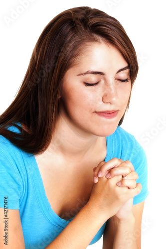 Photo: young woman praying young woman praying