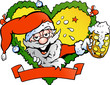 Vector: Hand-drawn Vector illustration of an drunk santa Hand-drawn Vector illustration of an drunk santa