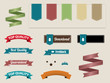 Vettoriale: Set of retro ribbons and labels Set of retro ribbons and labels