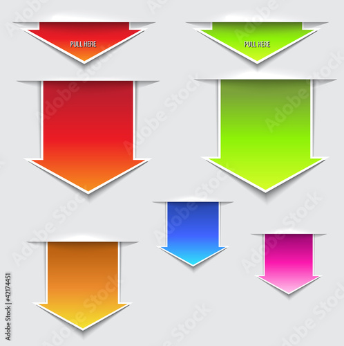 Vektor: 3D Pull Arrows, Stickers 3D Pull Arrows, Stickers