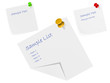 Vector: Notes with Push pins Notes with Push pins