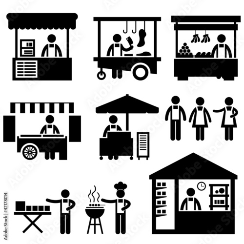 Vector: Business Stall Store Booth Market Marketplace Shop Business Stall Store Booth Market Marketplace Shop