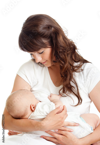 Photo: young mother breast feeding her infant young mother breast feeding her infant