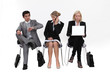 Business people sitting in a row