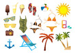 Vector: Beach icon set isolated on white background Beach icon set isolated on white background