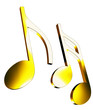 Gold music notes