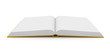 Open book over white background