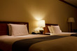 Bed in the hotel room