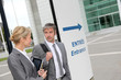 Business team going to a trade show