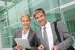 Portrait of cheerful business partners in a meeting