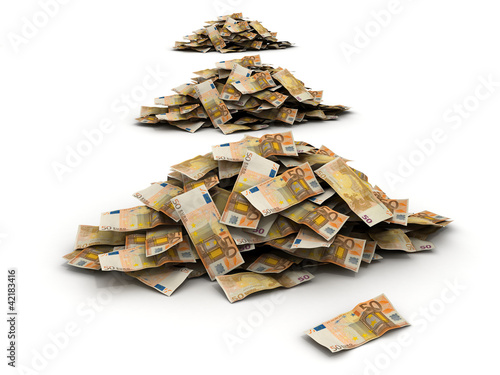Illustration: huge pile of european money huge pile of european money
