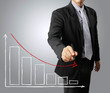 Business men hand drawing a graph Crisis