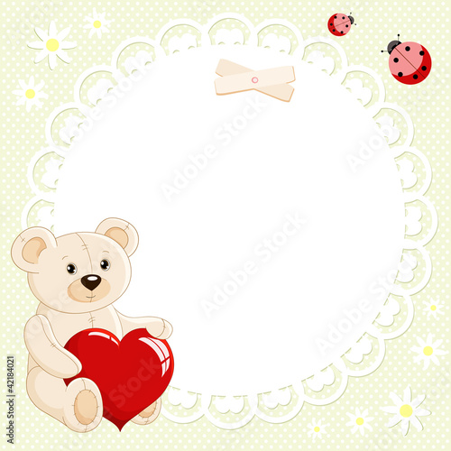 Vector: Teddy bear with red heart Teddy bear with red heart