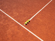 Tennisplatz Linie mit 3 Tennisbällen 34
