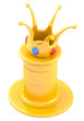 Crown on golden pedestal