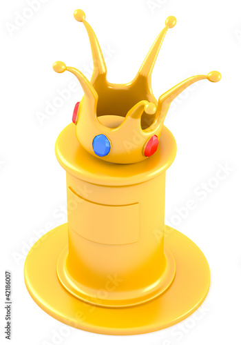 Illustration: Crown on golden pedestal Crown on golden pedestal