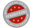 Schild graurot rund rt WMDFS RENOVIERUNG