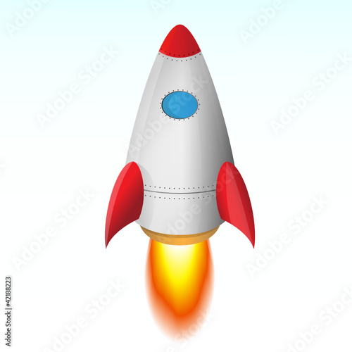 Vector: Vector Image Of The Rocket Taking Off Vector Image Of The Rocket Taking Off