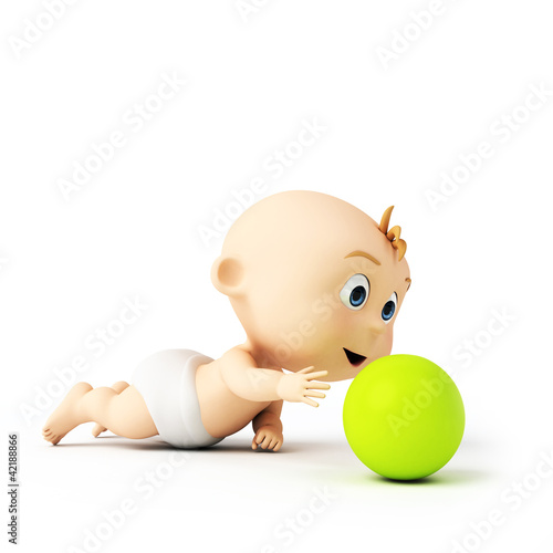Illustration: 3d rendered illustration of a cute baby 3d rendered illustration of a cute baby