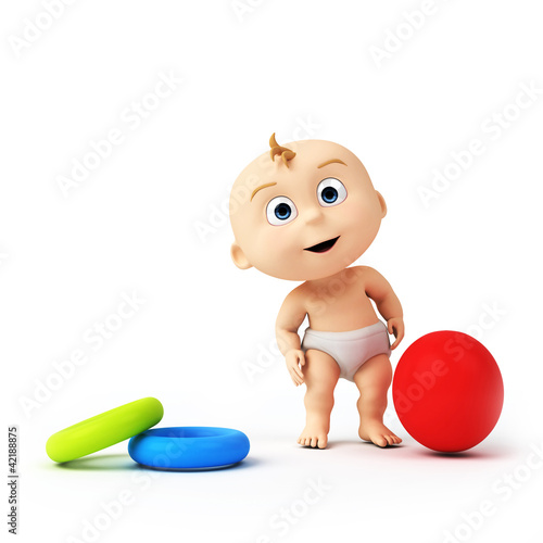 Illustration: 3d rendered illustration of a cute baby 3d rendered illustration of a cute baby