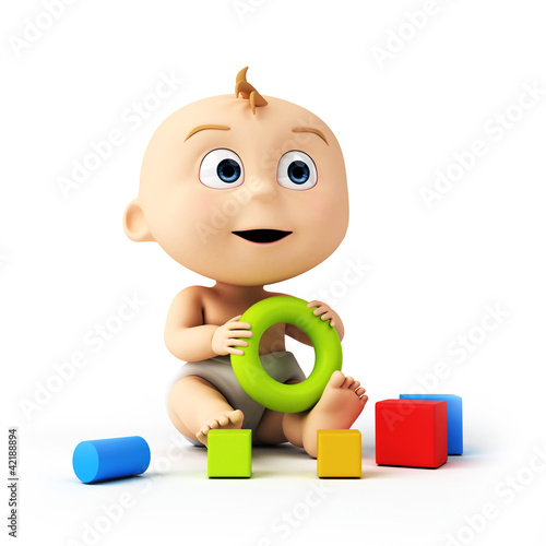 Illustration: 3d rendered illustration of a cute baby 3d rendered illustration of a cute baby