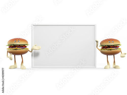 Illustrazione: 3d rendered illustration of a burger character 3d rendered illustration of a burger character