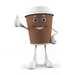 3d rendered illustration of a coffee cup character
